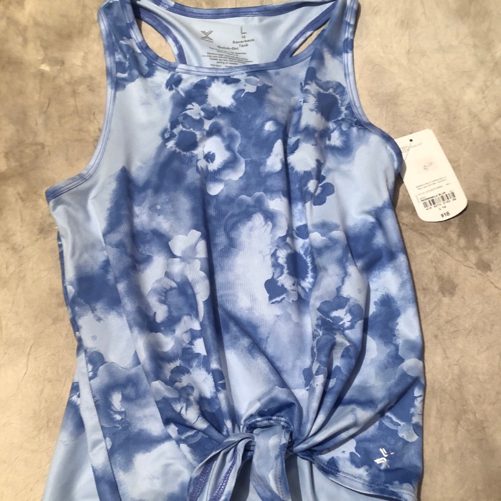 XERSION GIRLS TANK TOP RACER BACK KNOT IN FRONT GIRLS LARGE 14 NWT